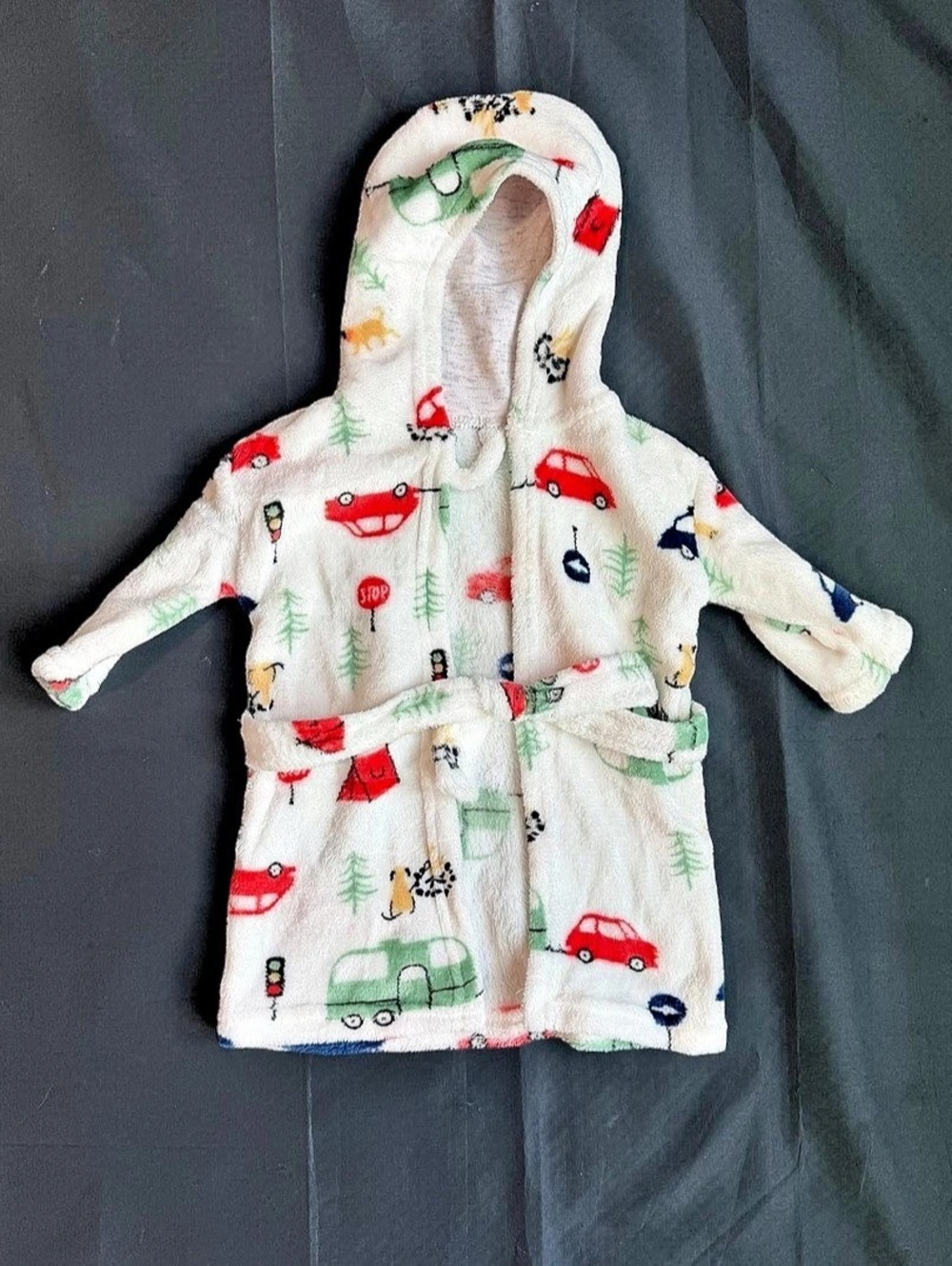 Kids Hooded Car Print Robe